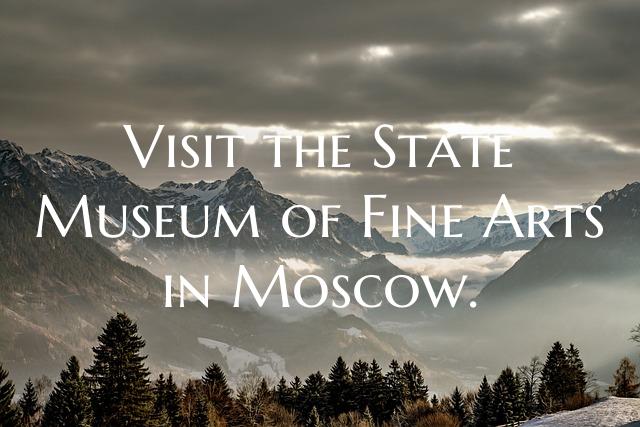 Visit the State Museum of Fine Arts in Moscow.